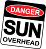 Danger Sun Overhead Sign